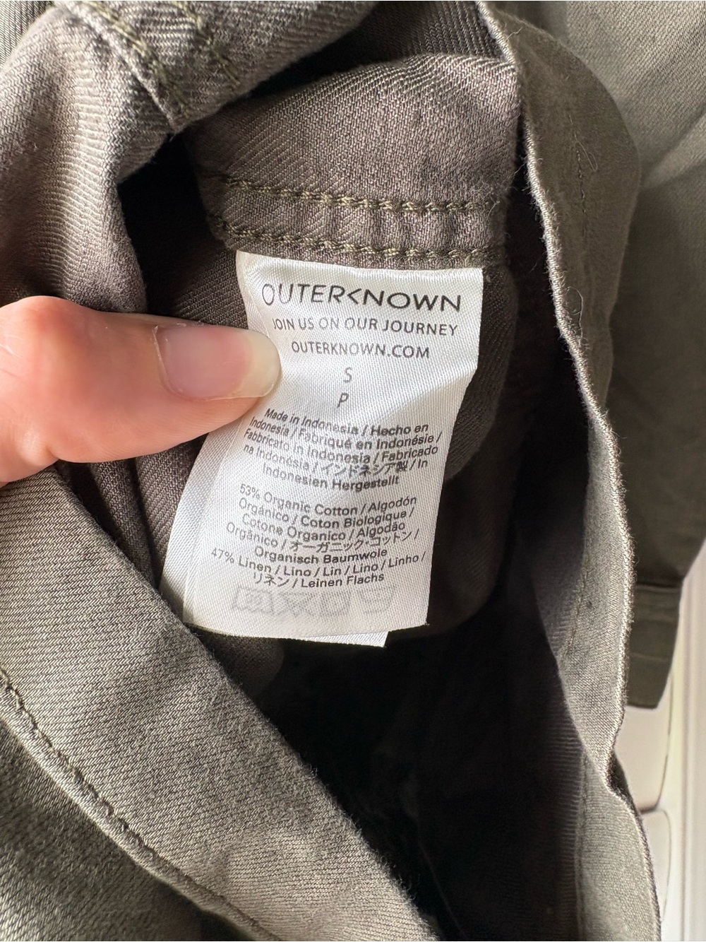 NWT OUTERKNOWN STATION SUIT SHORTALL OLIVE NIGHT utility romper organic cotton - Picture 5 of 9